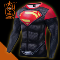 Camisa de Compressão Evil Superman Black Manga Longa Rashguard Elastano