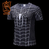 Camisa Slimfit Homem Aranha Simbionte Bodysuit Elastano Manga Curta