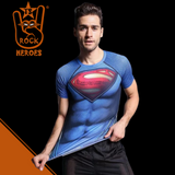 Camisa de Compressão Superman Manga Curta Rashguard Elastano