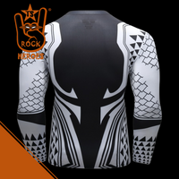 Camisa de Compressão Aquaman Manga Longa Rashguard Elastano