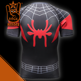 Camisa de Compressão Homem Aranha Miles Morales Rashguard Elastano Manga Curta