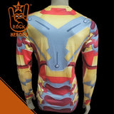 Camisa de Compressão Homem de Ferro 3 Traje Mark 42 Rashguard Elastano Manga Longa