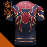 Camisa de Compressão Aranha de Ferro Vingadores Guerra Infinita Manga Curta