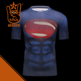 Camisa de Compressão Superman Manga Curta Rashguard Elastano