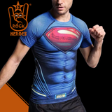 Camisa de Compressão Superman Manga Curta Rashguard Elastano