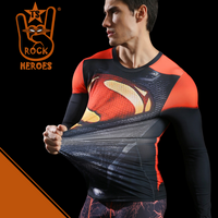 Camisa de Compressão Evil Superman Black Manga Longa Rashguard Elastano