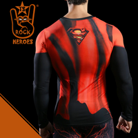 Camisa de Compressão Evil Superman Black Manga Longa Rashguard Elastano