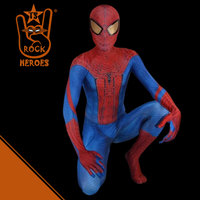 Cosplay Espetacular Homem Aranha Adulto Bodysuit Elastano com Visor Emborrachado