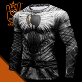 Camisa de Compressão Cavaleiro da Lua Manga Longa Rashguard Elastano