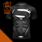 Camisa de Compressão Superman Manga Curta Rashguard Elastano