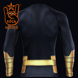 Camisa de Compressão Adão Negro Manga Longa Rashguard Elastano Vip Fashion