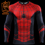 Camisa de Compressão Premium Homem Aranha Longe de Casa Rashguard Elastano Manga Longa