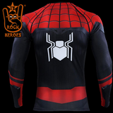 Camisa de Compressão Premium Homem Aranha Longe de Casa Rashguard Elastano Manga Longa