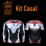 Kit Camisa de Compressão Vingadores Ultimato Manga Longa e Femino Manga Curta