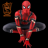 Cosplay Aranha de Ferro Traje Guerra Infinita com Visor Glass Espelhado Bodysuit Elastano Adulto