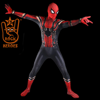 Cosplay Aranha de Ferro Traje Guerra Infinita com Visor Glass Espelhado Bodysuit Elastano Adulto