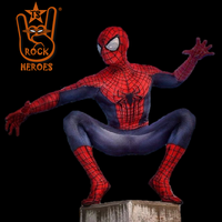 Cosplay Espetacular Homem Aranha 2 Adulto Bodysuit Elastano com Visor Glass Espelhado