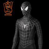 Cosplay Homem Aranha Simbionte Preto Adulto Bodysuit Elastano com Visor Emborrachado