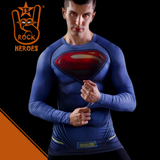 Camisa de Compressão Superman Liga da Justiça Manga Longa Rashguard Elastano