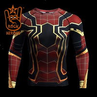 Camisa de Compressão Aranha de Ferro Vingadores Guerra Infinita Manga Longa