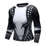 Camisa de Compressão Aquaman Manga Longa Rashguard Elastano